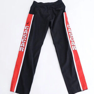 Vintage 90S Choko Motorsports Embroidered Castcar Black And Red Pants